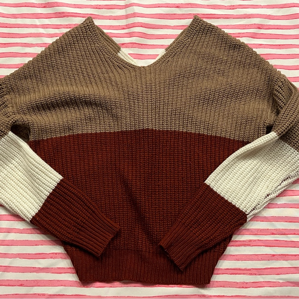 Reversible Colorblock Knit Sweater - Picture 2 of 3